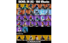 UNIQUE - Stealth Reflex,  Reflex  [26 Skins, 150 Vbucks, 19 Axes, 21 Emotes, 21 Gliders and MORE!]