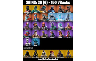 UNIQUE - Stealth Reflex,  Reflex  [26 Skins, 150 Vbucks, 19 Axes, 21 Emotes, 21 Gliders and MORE!]