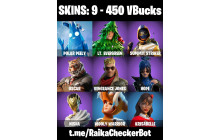 UNIQUE - Polar Peely, Hope  [9 Skins, 450 Vbucks, 18 Axes, 16 Emotes, 19 Gliders and MORE!]