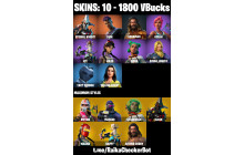 UNIQUE - Eternal Knight,  Fade  [10 Skins, 1800 Vbucks, 12 Axes, 13 Emotes, 16 Gliders and MORE!]