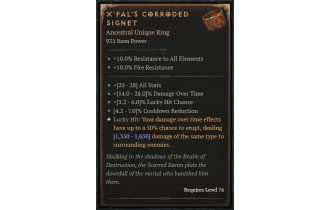 X'Fal's Corroded Signet [ ⭐️ Affix: MAX ROLL]