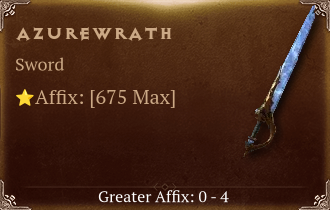 Azurewrath [ ⭐️ Affix: MAX ROLL]