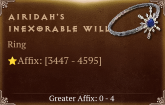 Airidah's Inexorable Will [ ⭐️ Affix: HIGH ROLL]