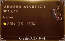 Unsung Ascetic's Wraps [ ⭐️ Affix: HIGH ROLL]