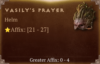 Vasily's Prayer [ ⭐️ Affix: HIGH ROLL]