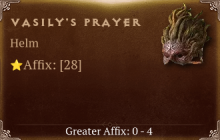 Vasily's Prayer [ ⭐️ Affix: MAX ROLL]