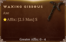 Waxing Gibbous [ ⭐️ Affix: MAX ROLL]