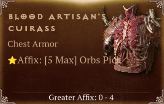 Blood Artisan's Cuirass [ ⭐️ Affix: MAX ROLL]