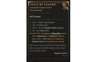 Grasp of Shadow [ ⭐️ Affix: MAX ROLL]