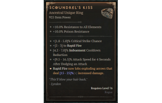 Scoundrel's Kiss [ ⭐️ Affix: HIGH ROLL]