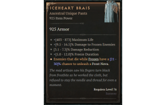 Iceheart Brais [ ⭐️ Affix: HIGH ROLL]