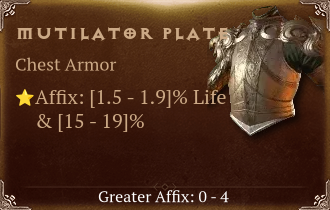 Mutilator Plate [ ⭐️ Affix: HIGH ROLL]