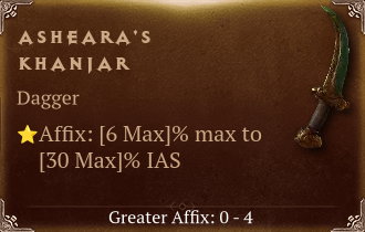 Asheara's Khanjar [ ⭐️ Affix: MAX ROLL]