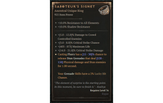 Saboteur's Signet [ ⭐️ Affix: HIGH ROLL]