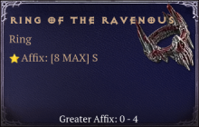 Ring of the Ravenous [ ⭐️ Affix: MAX ROLL]