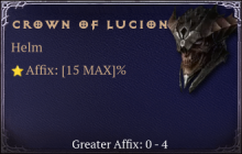 Crown of Lucion [ ⭐️ Affix: MAX ROLL]