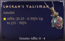 Locran's Talisman [ ⭐️ Affix: HIGH ROLL]