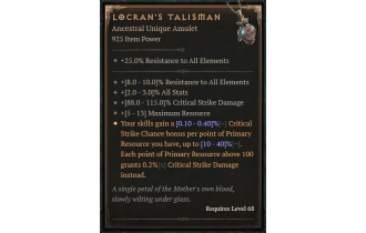 Locran's Talisman [ ⭐️ Affix: HIGH ROLL]