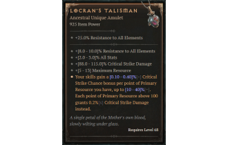 Locran's Talisman [ ⭐️ Affix: MAX ROLL]