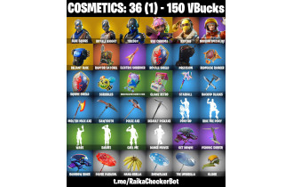 UNIQUE -  Blue Squire,  Royale Knight  [6 Skins, 150 Vbucks, 6 Axes, 6 Emotes, 8 Gliders and MORE!]