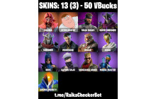 UNIQUE - Peter Griffin,  Valeria [13 Skins, 50 Vbucks, 13 Axes, 19 Emotes, 10 Gliders and MORE!]