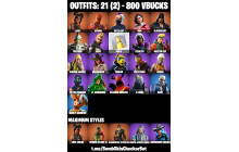 UNIQUE - Tilted Teknique,  Orange Justice  [21 Skins, 800 Vbucks, 26 Axes, 44 Emotes, 34 Gliders and MORE!]