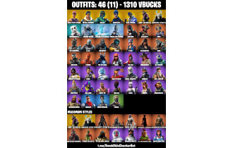 UNIQUE - Reflex ,  Royale Bomber  [46 Skins, 1310 Vbucks, 23 Axes, 38 Emotes, 29 Gliders and MORE!]