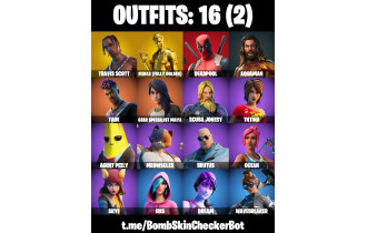 UNIQUE - Travis Scott,  Gold Midas [16 Skins, 20 Axes, 16 Emotes, 19 Gliders and MORE!]