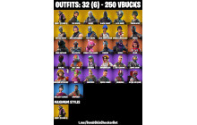 UNIQUE - Black Knight, AC/DC  [32 Skins, 250 Vbucks, 17 Axes, 25 Emotes, 22 Gliders and MORE!]