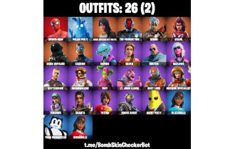 UNIQUE - Spider-Man,  Polar Peely  [26 Skins, 27 Axes, 41 Emotes, 28 Gliders and MORE!]