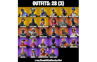 UNIQUE - Black Knight,  AC/DC  [28 Skins, 15 Axes, 28 Emotes, 21 Gliders and MORE!]