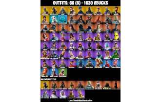 UNIQUE - Black Knight,  AC/DC  [66 Skins, 1630 Vbucks, 46 Axes, 65 Emotes, 55 Gliders and MORE!]