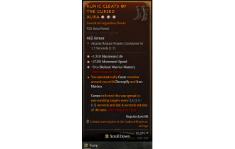 Legendary Boots[Necromancer | *3 SkelWarrior | *27 MS | *1310 Life]