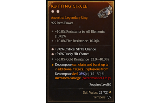 Legendary Ring[*9 Crit | *9 LHC | 36 CR]