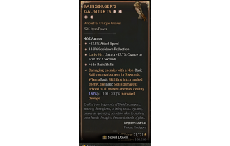 Paingorger's Gauntlets[*DMG 180 | *6 BasicSkills | *12 CDR | *13.5 ATKSPD | *33.7 LH:Stun]