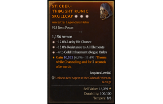 Legendary Helm[Rogue | *4 ColdImbue | *12 LHC | *15 ResistAll]