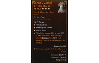 Legendary Chest Armor[*2625 Armor | *6 ENpS | *135 DEX]