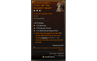 Legendary Chest Armor[Rogue | *4 DarkShroud | *6 ENpS | *135 DEX]