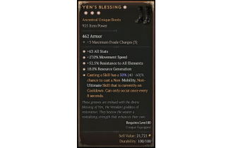 Yen's Blessing[*UNIQUE 50 | *27 MS | *52.5 ResistAll | *18 RG | *63 ALL]