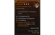 Legendary Amulet[Sorcerer | *3 Hoarfrost | *10.5 RCR | *1310 Life]