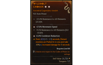 Legendary Amulet[*27 MS | *12 CDR | 9.5 ResistAll]