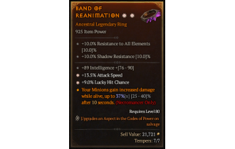 Legendary Ring[*13.5 ATKSPD | *9 LHC | 89 INT]