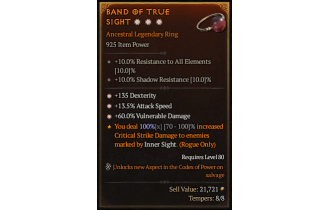 Legendary Ring[*13.5 ATKSPD | *60 DMG_Vulnerable | *135 DEX]