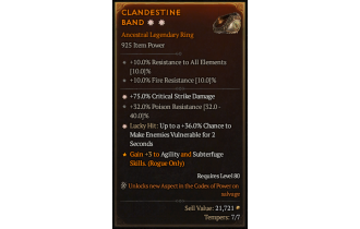 Legendary Ring[*36 LH:Vulnerable | *75 DMG_Crit | 32 PR]