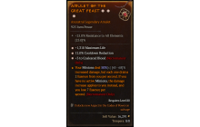 Legendary Amulet[Necromancer | *3 CoalescedBlood | *12 CDR | *1310 Life]