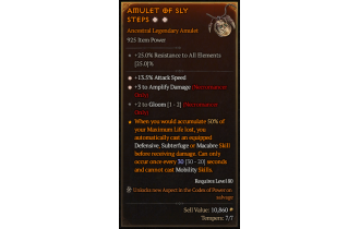 Legendary Amulet[Necromancer | *3 AmplifyDamage | *13.5 ATKSPD | 2 Gloom]