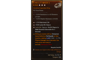 Legendary Ring[*9 LHC | *36 LH:Vulnerable | *1310 Life]