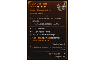 Legendary Ring[*13.5 ATKSPD | *60 DMG_Vulnerable | *135 DEX]