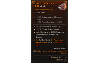 Legendary Ring[*36 LH:Vulnerable | *75 DMG_Crit | 658 Life]