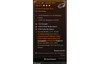 Legendary Ring[*9 Crit | *9 LHC | *135 STR]